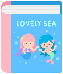 Cute Hand Drawn Mermaid Lovely sea storybook
