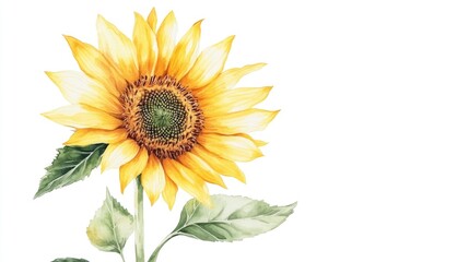 Fototapeta premium Sunflower on White Background