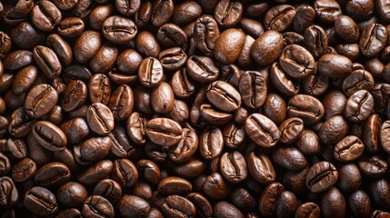 Obraz premium Close-up of roasted coffee beans