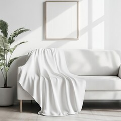 Sofa mockup, Blanket mockup, Interior design mockup, Living room mockup, Furniture mockup, Couch mockup, Cozy sofa, Blanket on sofa, Home decor mockup, Realistic sofa mockup, Sofa with blanket