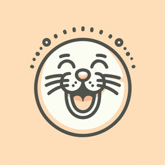 Cartoon Laughing funny seal on white background