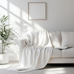 Sofa mockup, Blanket mockup, Interior design mockup, Living room mockup, Furniture mockup, Couch mockup, Cozy sofa, Blanket on sofa, Home decor mockup, Realistic sofa mockup, Sofa with blanket