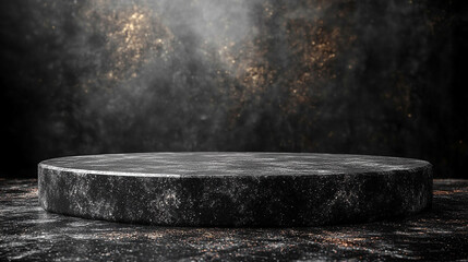 black sand podium creates a striking product presentation stage, emphasizing minimalism and sophistication. Ideal for showcasing luxury items against a dark, elegant backdrop