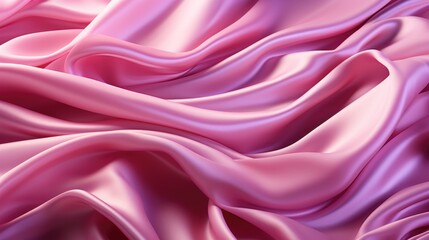Fototapeta premium Pink silk fabric draped close up