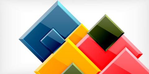 Colorful squares with reflections abstract background design. Vector Illustration For Wallpaper, Banner, Background, Card, Book Illustration, landing page