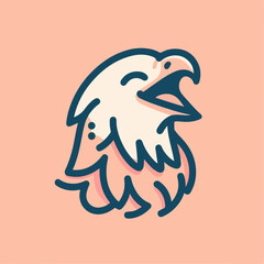 Funny Laughing Eagle Cartoon For Your Design