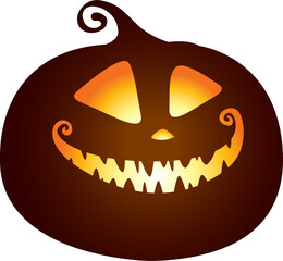Jack O Lantern. Halloween pumpkin with funny face expression