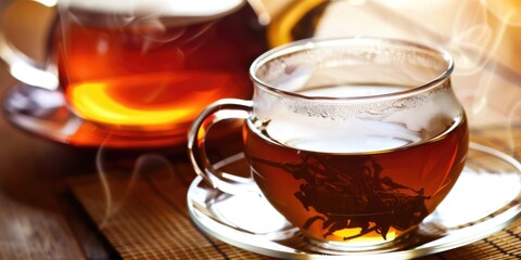 Glass cup of tea