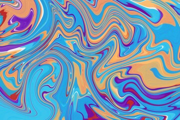 Blue marble background with waves