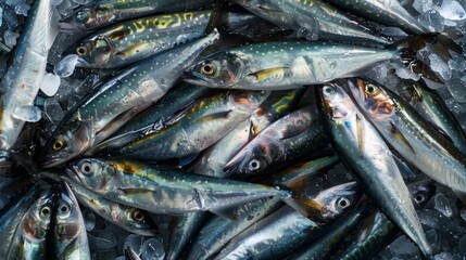 Obraz premium Background full of Fish. Product photography. Fish background.