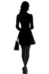 Fototapeta premium silhouette of a office woman in formal dress , isolated 