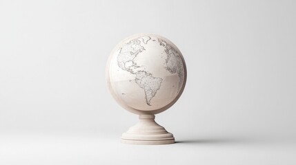 Vintage Globe Showcasing the Old World Journey