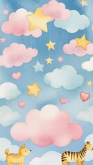 Obraz premium rainbow and clouds