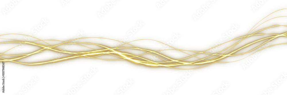 Canvas Prints luxury golden light line wave effect isolated on a transparent background