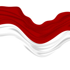 Naklejka premium Illustration of the red and white flag. Illustration of the red and white flag waving. Illustration of the Indonesian flag