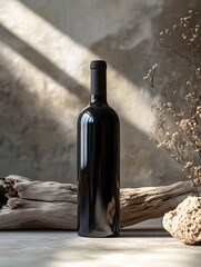 Minimalist Wine Bottle in Natural Light