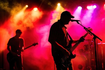 Obraz premium Local Band Performing at Vibrant Music Festival