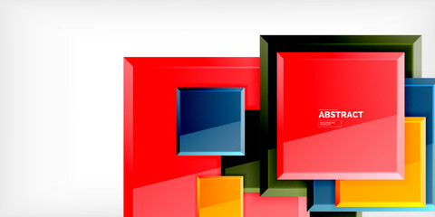 Colorful squares with reflections abstract background design. Vector Illustration For Wallpaper, Banner, Background, Card, Book Illustration, landing page