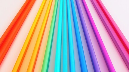 Obraz premium Colorful pencil crayons arranged in a vibrant rainbow pattern.