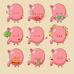 gastric organs expression icon vector flat illustration