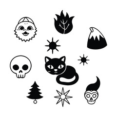 Halloween collection hand draw set.