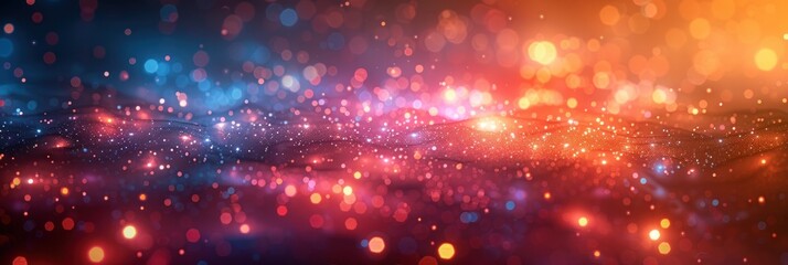Fototapeta premium A mesmerizing display of shimmering lights creating a captivating cosmic ambiance at twilight. Generative AI