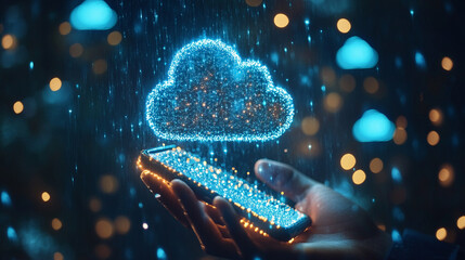 Futuristic business transformation concept, showcasing advanced technology integration and innovation. Visualizing a digital evolution through interconnected systems, symbols, and strategic growth