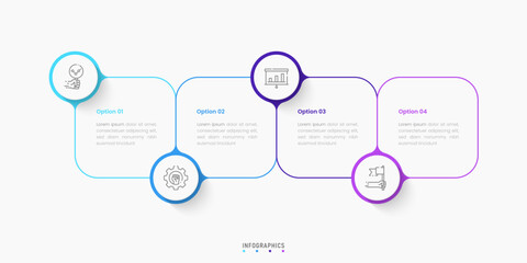 Vector Infographic label design template with icons and 4 options or steps. Can be used for process diagram, presentations, workflow layout, banner, flow chart, info graph.