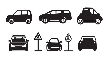 Car parking sign. Car parking vector icons. Parking and traffic signs isolated

