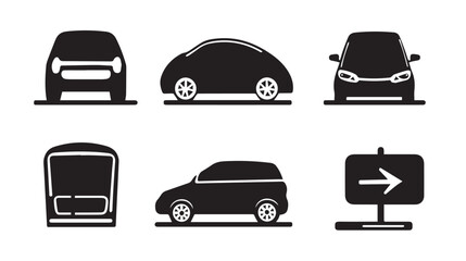 Car parking sign. Car parking vector icons. Parking and traffic signs isolated

