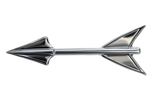 Transparent background with metallic arrow.