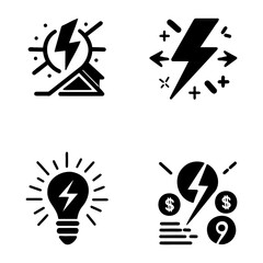 Hand drawn doodle electric lightning symbol sketch. thunder icon