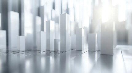 Colorful 3D Bar Graph Chart Representing Business Growth and Success