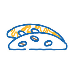 almond biscotti food snack doodle icon sketch vector. almond biscotti food snack sign. isolated symbol illustration