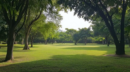 The peaceful and green surroundings of Thao Suranaree Memorial Park in the heart of Korat.