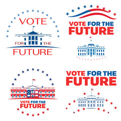 an illustration vector set for USA Presidental Election isolated on plain white background