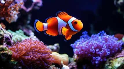 01102110 16 Bright orange clownfish swimming among vibrant coral in a lively underwater scene filled with colorful marine life --ar 16:9 --v 6.1 Job ID: f1e8e700-187d-4144-bd6f-19449e6b2e91