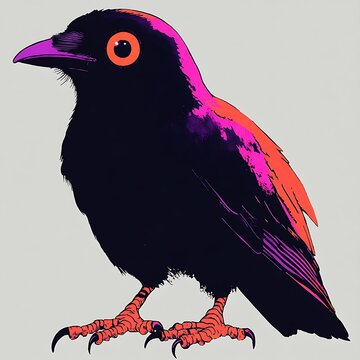 recommend clip art: Illustration of a cute Halloween crow clipart vector design