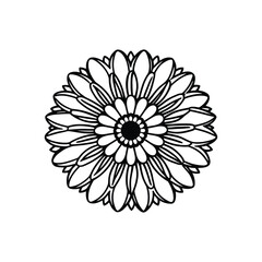 Printable Daisy Mandala Flower Design for Adult Coloring and Mindfulness