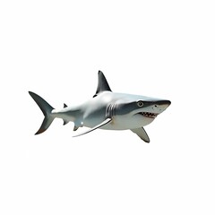 Naklejka premium shark isolated on plain white background