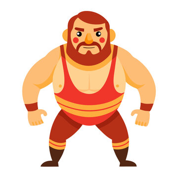 recommend clip art: Powerful Wrestler Cartoon Illustration 