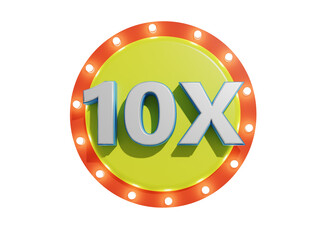 3D Label with 10x Text