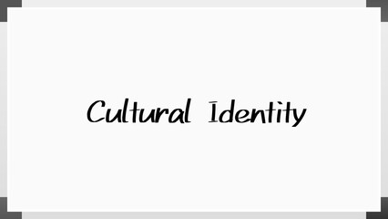 Cultural Identity のホワイトボード風イラスト