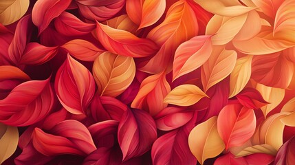 Colorful autumn leaves in vibrant hues.