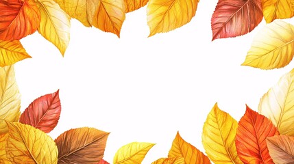 Obraz premium Autumn leaves, white isolate background