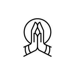 Prayer hands icon. Simple prayer hands icon for social media, app, and web design. Vector illustration