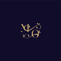 beauty leaf monogram logo organic and elegant concept MO wedding initial letter
