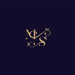 beauty leaf monogram logo organic and elegant concept MS wedding initial letter