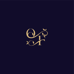 beauty leaf monogram logo organic and elegant concept OF wedding initial letter