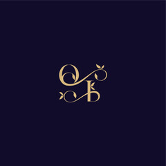 beauty leaf monogram logo organic and elegant concept OI wedding initial letter